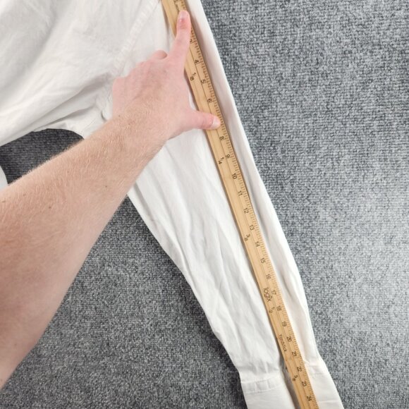 Canali Cotton French Cuff Italy 16.5 White Solid Button Up Men Luxury Shirt - Picture 15 of 16